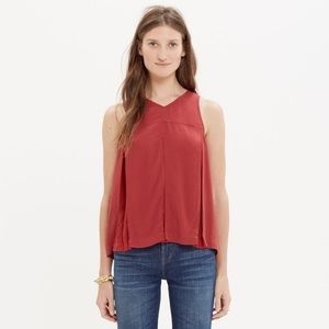 Madewell trapeze shirt red, size 6